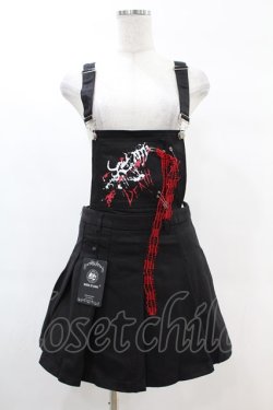 画像1: DARK IN LOVE / Blood devil strap pleated dress M ブラック H-25-02-21-1031-PU-OP-KB-ZH