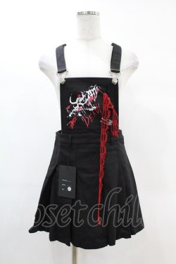 画像1: DARK IN LOVE / Blood devil strap pleated dress XS ブラック H-25-02-21-1032-PU-OP-KB-ZH