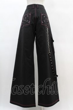 画像2: DARK IN LOVE / Rabel fashion danger bear metal studded baggy trousers M ブラック H-25-02-21-1033-PU-PA-KB-ZH