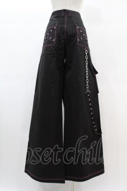 画像2: DARK IN LOVE / Rabel fashion danger bear metal studded baggy trousers L ブラック H-25-02-21-1034-PU-PA-KB-ZH