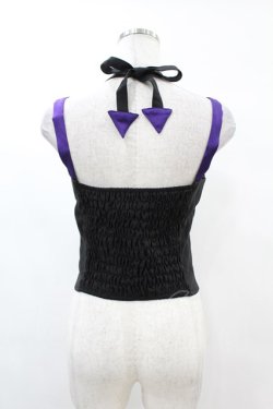 画像2: DARK IN LOVE / Punk rock moon violet lace up arrow halter corset S ブラック H-25-02-21-1035-PU-TO-KB-ZH