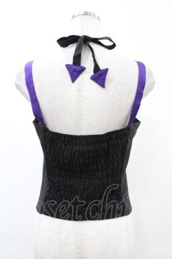 画像2: DARK IN LOVE / Punk rock moon violet lace up arrow halter corset M ブラック H-25-02-21-1036-PU-TO-KB-ZH