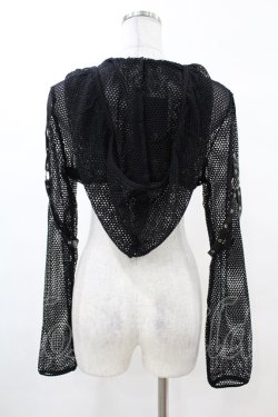 画像2: DARK IN LOVE / Fishnet hooded punk cape XL ブラック H-25-02-22-1058-PU-TO-KB-ZH