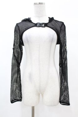 画像1: DARK IN LOVE / Fishnet hooded punk cape M ブラック H-25-02-22-1059-PU-TO-KB-ZH