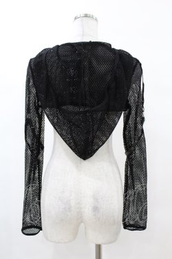 画像2: DARK IN LOVE / Fishnet hooded punk cape M ブラック H-25-02-22-1059-PU-TO-KB-ZH