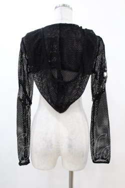 画像2: DARK IN LOVE / Fishnet hooded punk cape M ブラック H-25-02-22-1060-PU-TO-KB-ZH