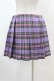 画像2: DARK IN LOVE / Punk purple checked splicing black pleated skirt M パープル×ブラック H-25-02-22-1007-PU-SK-KB-ZH (2)