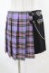 画像1: DARK IN LOVE / Punk purple checked splicing black pleated skirt S パープル×ブラック H-25-02-22-1009-PU-SK-KB-ZH (1)