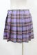 画像2: DARK IN LOVE / Punk purple checked splicing black pleated skirt S パープル×ブラック H-25-02-22-1009-PU-SK-KB-ZH (2)