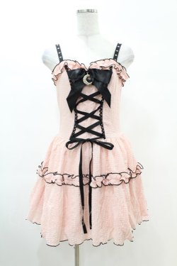 画像1: DARK IN LOVE / Pink doll moon strap dress S ピンク H-25-02-22-1011-PU-OP-KB-ZH