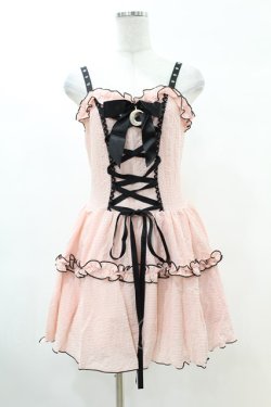 画像1: DARK IN LOVE / Pink doll moon strap dress S ピンク H-25-02-22-1013-PU-OP-KB-ZH