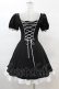 画像2: DARK IN LOVE / Magic doll black white rebel dress XS ブラック H-25-02-22-1021-PU-OP-KB-ZH (2)