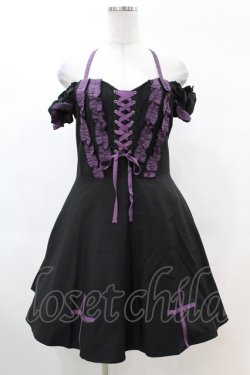 画像1: DARK IN LOVE / Harajuku purple cross sweet cool rebel dress M ブラック H-25-02-22-1024-PU-OP-KB-ZH