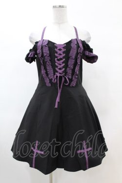 画像1: DARK IN LOVE / Harajuku purple cross sweet cool rebel dress M ブラック H-25-02-22-1025-PU-OP-KB-ZH