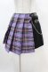 画像1: DARK IN LOVE / Punk purple checked splicing black pleated skirt L パープル×ブラック H-25-02-22-1003-PU-SK-KB-ZH (1)