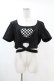 画像1: DARK IN LOVE / Punk locomotive check heart crop top XXL ブラック H-25-02-22-1038-PU-TO-KB-ZH (1)