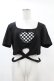 画像1: DARK IN LOVE / Punk locomotive check heart crop top XXL ブラック H-25-02-22-1039-PU-TO-KB-ZH (1)