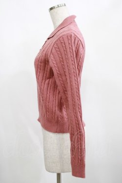 画像2: Fi.n.t / モノグラムロゴ刺繍ニットポロ Free PINK H-25-02-22-062-CA-TO-NS-ZH