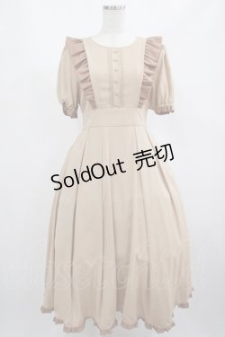 画像1: Maison de FLEUR Petite Robe canone / キャラメリゼをするワンピース M ベージュ H-25-02-22-021-EL-OP-NS-ZH