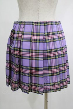 画像3: DARK IN LOVE / Punk purple checked splicing black pleated skirt S パープル×ブラック H-25-02-23-058-PU-SK-KB-ZH