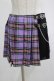 画像1: DARK IN LOVE / Punk purple checked splicing black pleated skirt S パープル×ブラック H-25-02-23-059-PU-SK-KB-ZH (1)