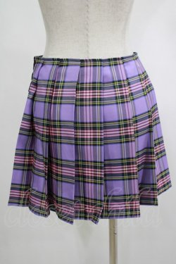 画像3: DARK IN LOVE / Punk purple checked splicing black pleated skirt S パープル×ブラック H-25-02-23-059-PU-SK-KB-ZH