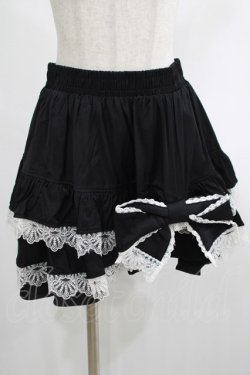 画像1: DARK IN LOVE / Black lolita white bow contrast mini skirt S-M ブラック H-25-02-23-060-PU-SK-KB-ZH