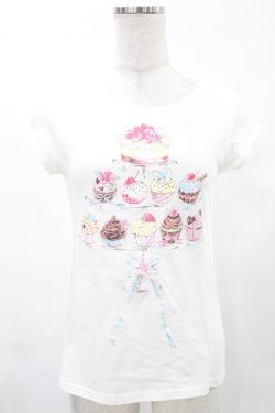 画像1: MILK / カップケーキキャンドルTee  白 H-25-02-23-2036-ML-TO-KB-ZH