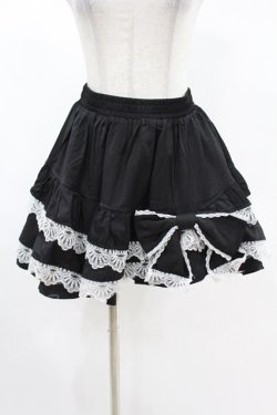 画像1: DARK IN LOVE / Black lolita white bow contrast mini skirt S-M ブラック H-25-02-24-1007-PU-SK-KB-ZH