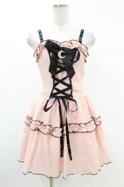 画像1: DARK IN LOVE / Pink doll moon strap dress XS ピンク H-25-02-24-1011-PU-OP-KB-ZH