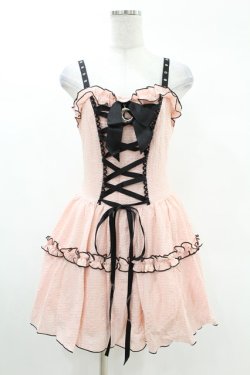 画像1: DARK IN LOVE / Pink doll moon strap dress S ピンク H-25-02-24-1013-PU-OP-KB-ZH