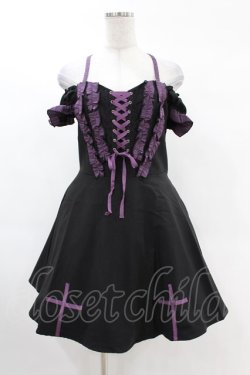 画像1: DARK IN LOVE / Harajuku purple cross sweet cool rebel dress M ブラック H-25-02-24-1021-PU-OP-KB-ZH