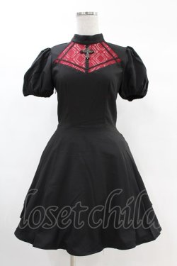 画像1: DARK IN LOVE / Gothic doll lace red in black dress XS ブラック×レッド H-25-02-24-1027-PU-OP-KB-ZH