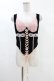 画像1: DARK IN LOVE / Doll black pink rose sexy lace up corset M ブラック H-25-02-24-1030-PU-TO-KB-ZH (1)