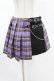 画像1: DARK IN LOVE / Punk purple checked splicing black pleated skirt M パープル×ブラック H-25-02-24-1004-PU-SK-KB-ZH (1)