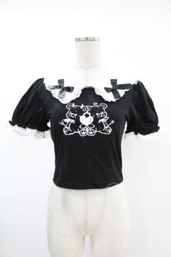 画像1: DARK IN LOVE / Black lolita two little bears doll top XS ブラック H-25-02-24-1036-PU-TO-KB-ZH