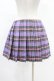 画像2: DARK IN LOVE / Punk purple checked splicing black pleated skirt M パープル×ブラック H-25-02-24-1004-PU-SK-KB-ZH (2)