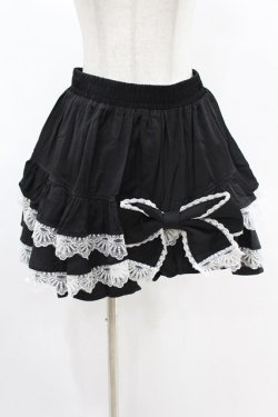 画像1: DARK IN LOVE / Black lolita white bow contrast mini skirt S-M ブラック H-25-02-24-1005-PU-SK-KB-ZH