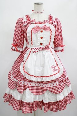 画像1: Angelic Pretty / Heart CafeワンピースSet Free レッド H-25-02-24-002-AP-OP-NS-ZH