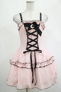 画像1: DARK IN LOVE / Pink doll moon strap dress XS ピンク H-25-02-25-029-PU-OP-KB-ZH