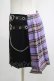 画像2: DARK IN LOVE / Punk purple checked splicing black pleated skirt M パープル×ブラック H-25-02-25-044-PU-SK-KB-ZH (2)