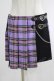 画像1: DARK IN LOVE / Punk purple checked splicing black pleated skirt M パープル×ブラック H-25-02-25-045-PU-SK-KB-ZH (1)