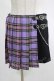 画像1: DARK IN LOVE / Punk purple checked splicing black pleated skirt S パープル×ブラック H-25-02-25-046-PU-SK-KB-ZH (1)