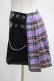 画像2: DARK IN LOVE / Punk purple checked splicing black pleated skirt S パープル×ブラック H-25-02-25-046-PU-SK-KB-ZH (2)