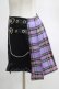 画像2: DARK IN LOVE / Punk purple checked splicing black pleated skirt S パープル×ブラック H-25-02-25-047-PU-SK-KB-ZH (2)