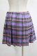 画像3: DARK IN LOVE / Punk purple checked splicing black pleated skirt S パープル×ブラック H-25-02-25-047-PU-SK-KB-ZH (3)