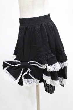 画像2: DARK IN LOVE / Black lolita white bow contrast mini skirt S-M ブラック H-25-02-25-048-PU-SK-KB-ZH