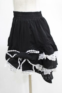 画像2: DARK IN LOVE / Black lolita white bow contrast mini skirt S-M ブラック H-25-02-25-049-PU-SK-KB-ZH