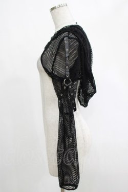 画像2: DARK IN LOVE / Fishnet hooded punk cape XL ブラック H-25-02-25-050-PU-TO-KB-ZH