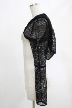 画像2: DARK IN LOVE / Fishnet hooded punk cape XL ブラック H-25-02-25-051-PU-TO-KB-ZH